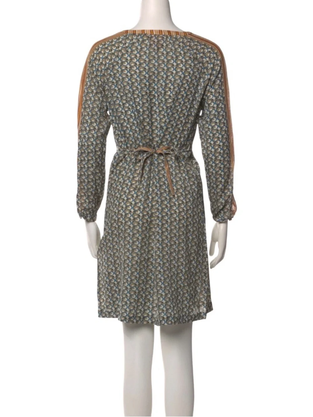 Tory Burch Silk Dress 4 Promenade Retro Elephant Print Belted Resort Vacation